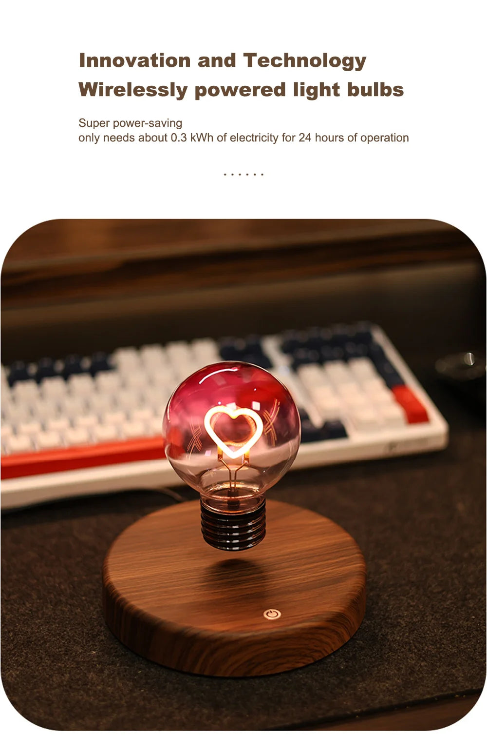 Levitating Heart LED Bulb Lamp
